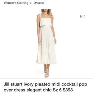 Jill Stuart White pleated midi dress